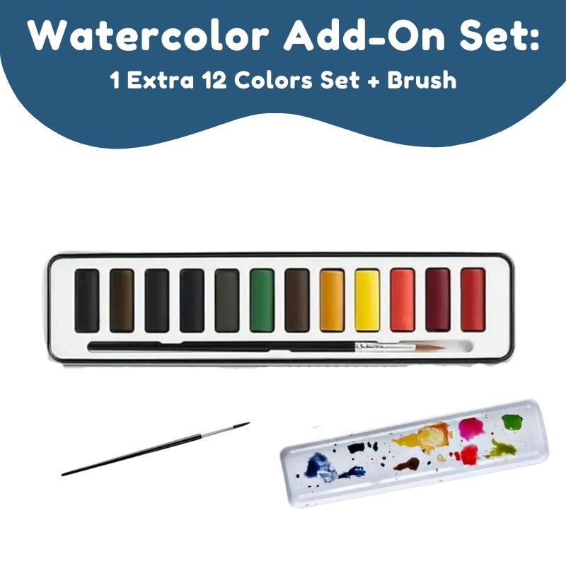 Watercolor Add-on: 1 Extra 12 Colors Set + Brush