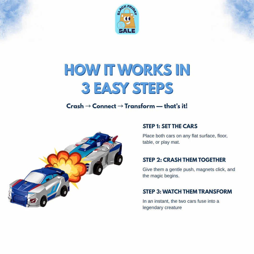2-in-1 Magnetic Dragon Transformer Car