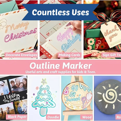 Glitter Markers Outline Pen